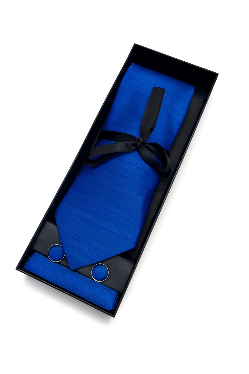 SET DE CORBATA, PAÑUELO Y COLLERAS DE SEDA LUJO LUXHER MOD JASPER - 2