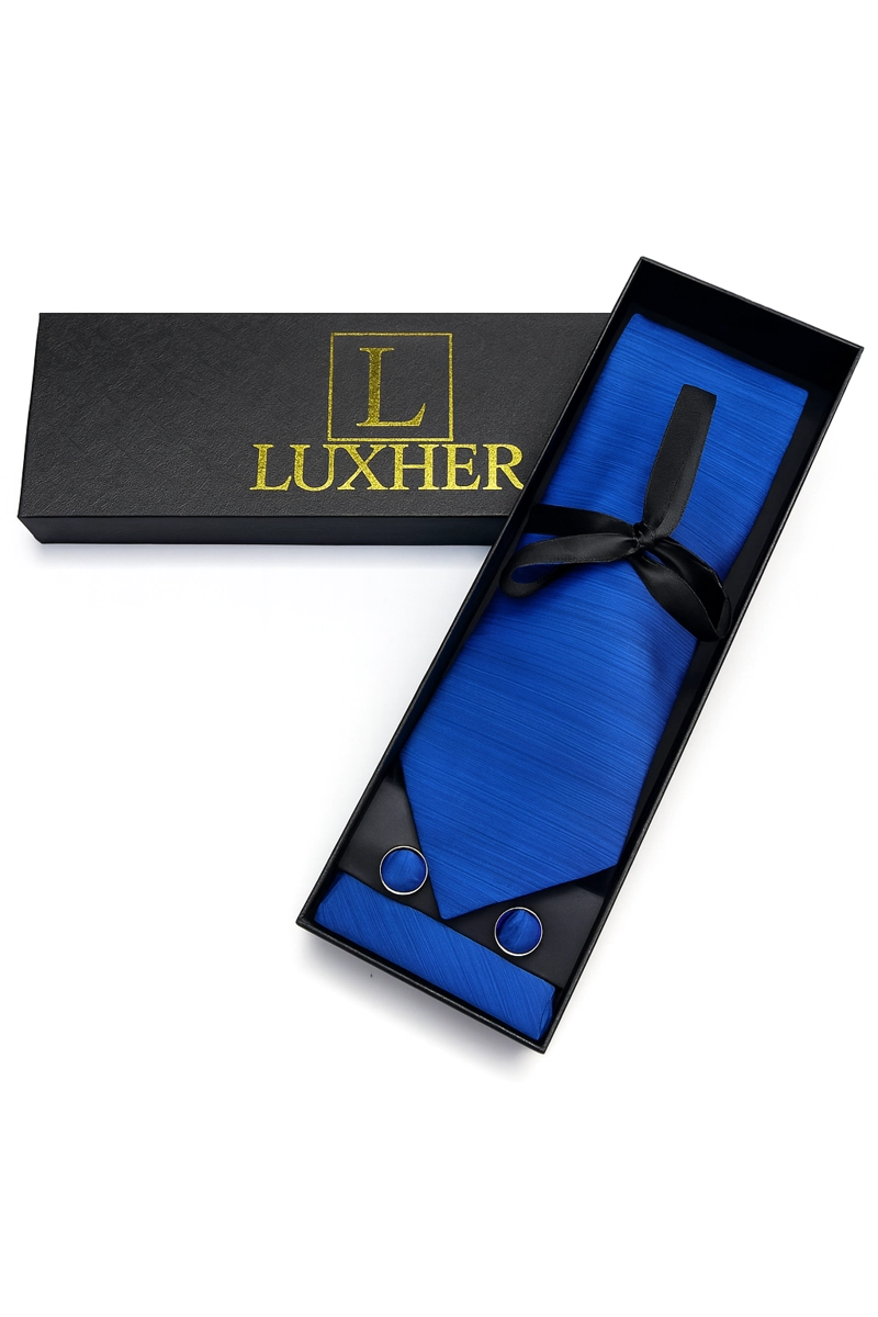 SET DE CORBATA, PAÑUELO Y COLLERAS DE SEDA LUJO LUXHER MOD JASPER - 3