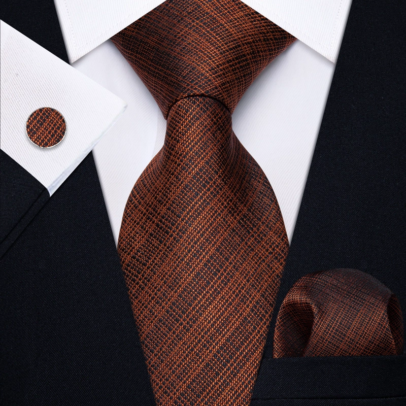 SET CORBATA, PAÑUELO Y COLLERAS SEDA LUJO LUXHER MOD ELEGANCE - 1