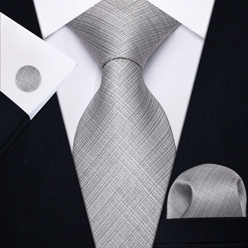 SET CORBATA, PAÑUELO Y COLLERAS SEDA LUJO LUXHER MOD ELEGANCE - 1