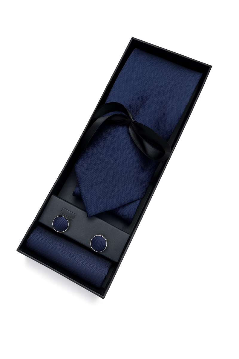SET CORBATA, PAÑUELO Y COLLERAS SEDA LUJO LUXHER MOD ELEGANCE - 2