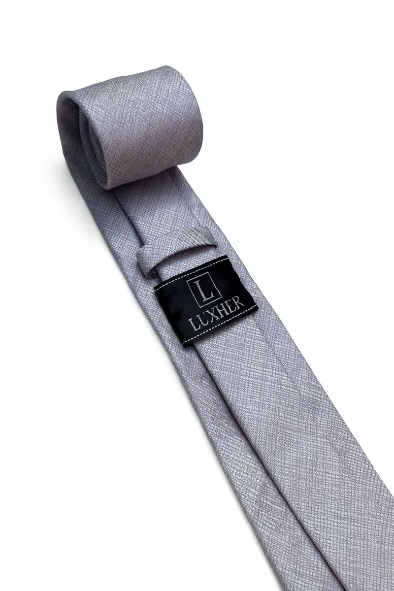 SET CORBATA, PAÑUELO Y COLLERAS SEDA LUJO LUXHER MOD ELEGANCE - 6