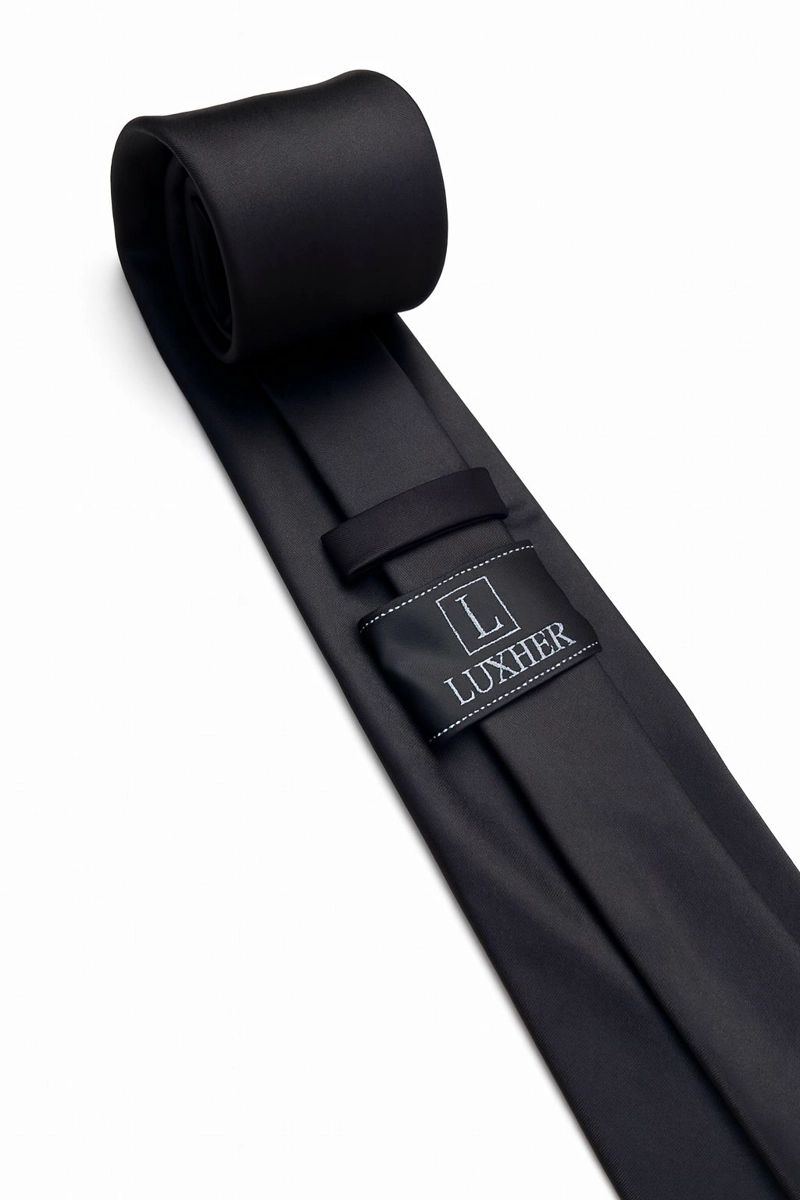 SET CORBATA, PAÑUELO Y COLLERAS SEDA LUJO LUXHER MOD ELEGANCE - 6