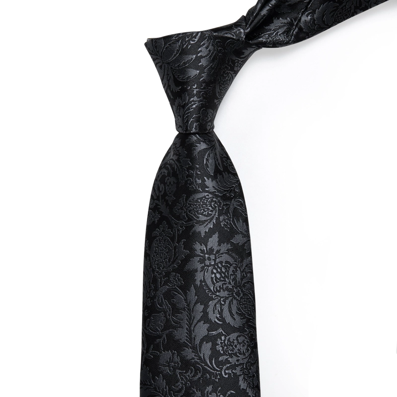 SET DE CORBATA, PAÑUELO Y COLLERAS DE SEDA LUJO LUXHER MOD FLORAL - 4