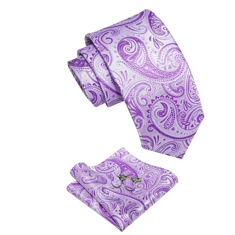 SET DE CORBATA, PAÑUELO Y COLLERAS DE SEDA LUJO LUXHER MOD FLORAL - 4