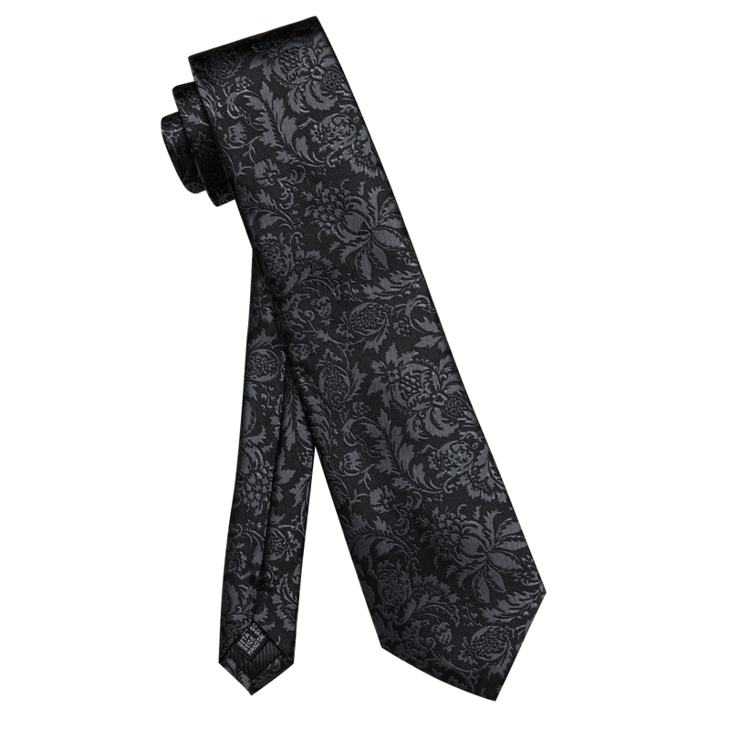 SET DE CORBATA, PAÑUELO Y COLLERAS DE SEDA LUJO LUXHER MOD FLORAL - 7