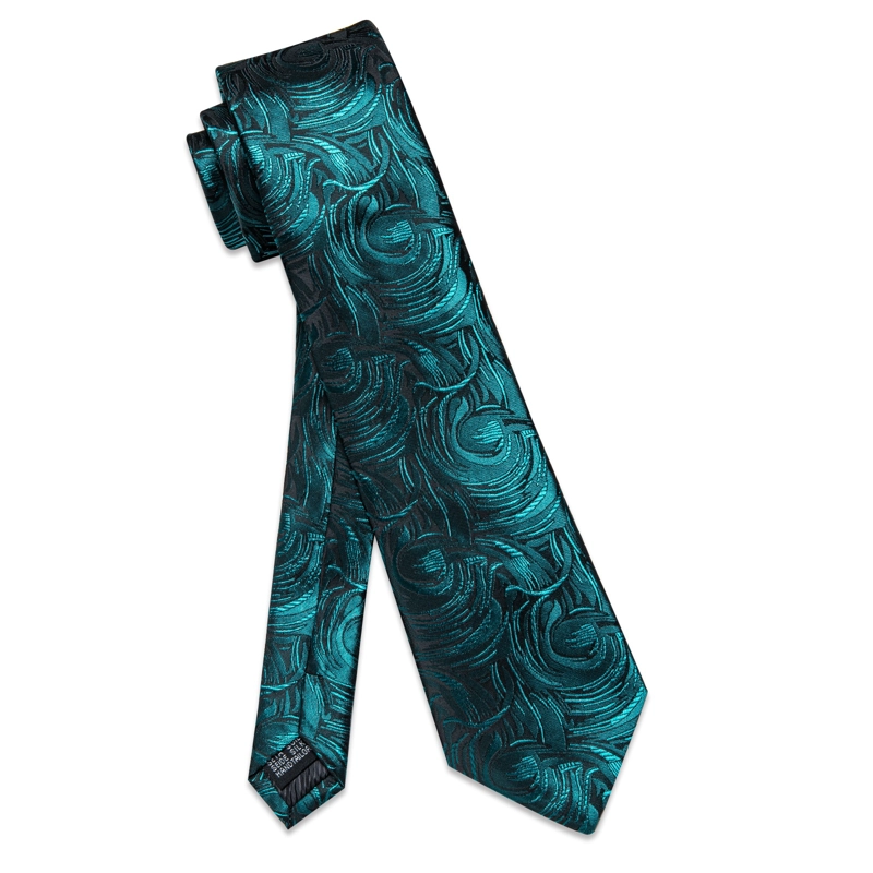 SET DE CORBATA, PAÑUELO Y COLLERAS DE SEDA LUJO LUXHER MOD FLORAL - 7