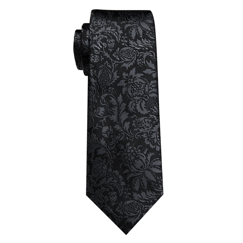 SET DE CORBATA, PAÑUELO Y COLLERAS DE SEDA LUJO LUXHER MOD FLORAL - 8