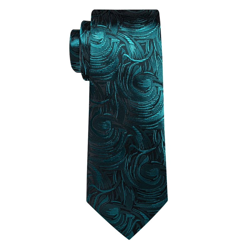 SET DE CORBATA, PAÑUELO Y COLLERAS DE SEDA LUJO LUXHER MOD FLORAL - 8