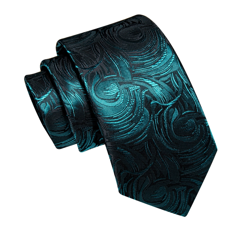 SET DE CORBATA, PAÑUELO Y COLLERAS DE SEDA LUJO LUXHER MOD FLORAL - 9