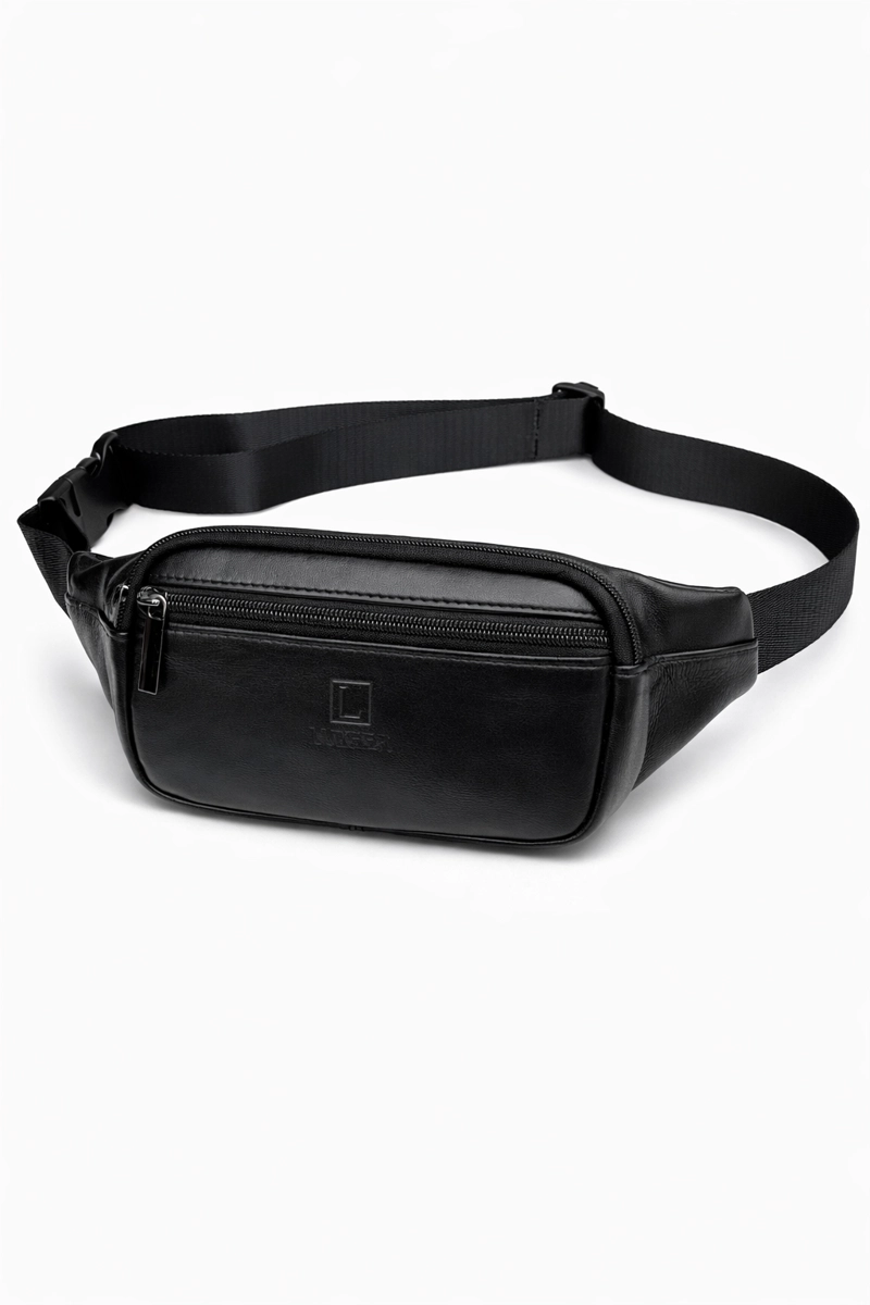 BANANO RIÑONERA DE CUERO GENUINO PREMIUM LUXHER UNISEX MOD. CAOBA - 1