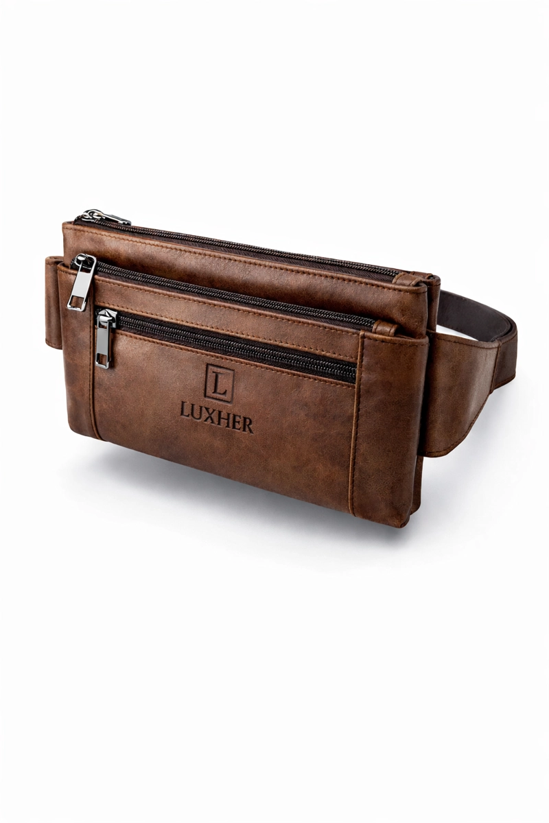 BANANO RIÑONERA CUERO GENUINO PREMIUM LUXHER UNISEX MOD NOGAL - 5