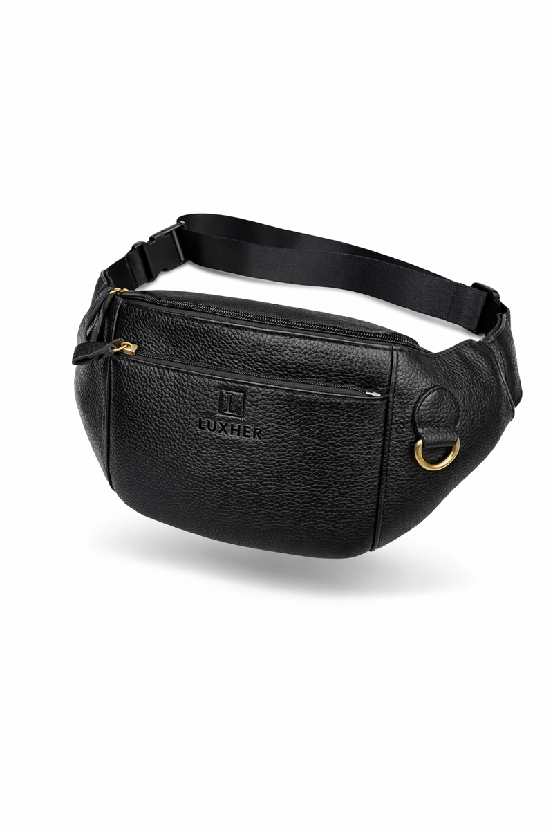 BANANO RIÑONERA CUERO GENUINO PREMIUM LUXHER UNISEX MOD ROBLE - 1