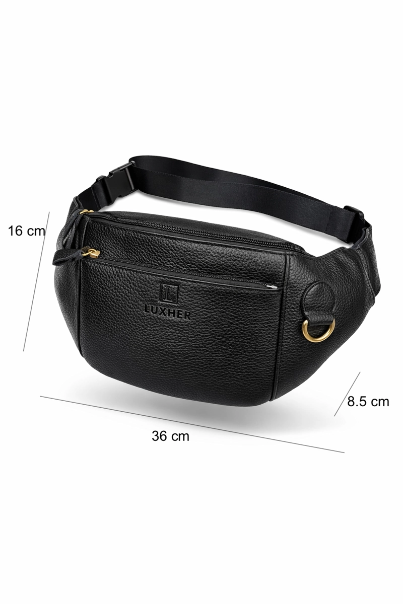 BANANO RIÑONERA CUERO GENUINO PREMIUM LUXHER UNISEX MOD ROBLE - 5