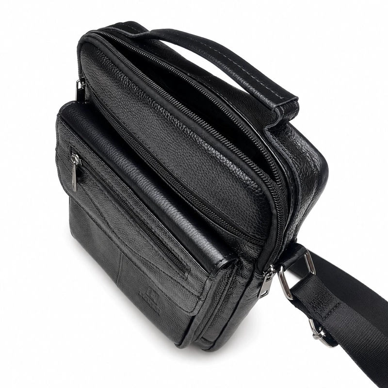 BOLSO BANDOLERA HOMBRE CUERO GENUINO LUJO LUXHER MOD. ORION - 8