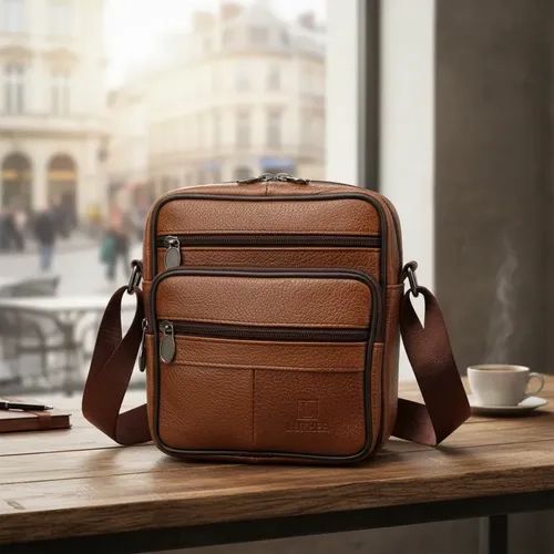 BOLSO BANDOLERA CUERO GENUINO PREMIUM LUXHER MODELO VECTOR - 2