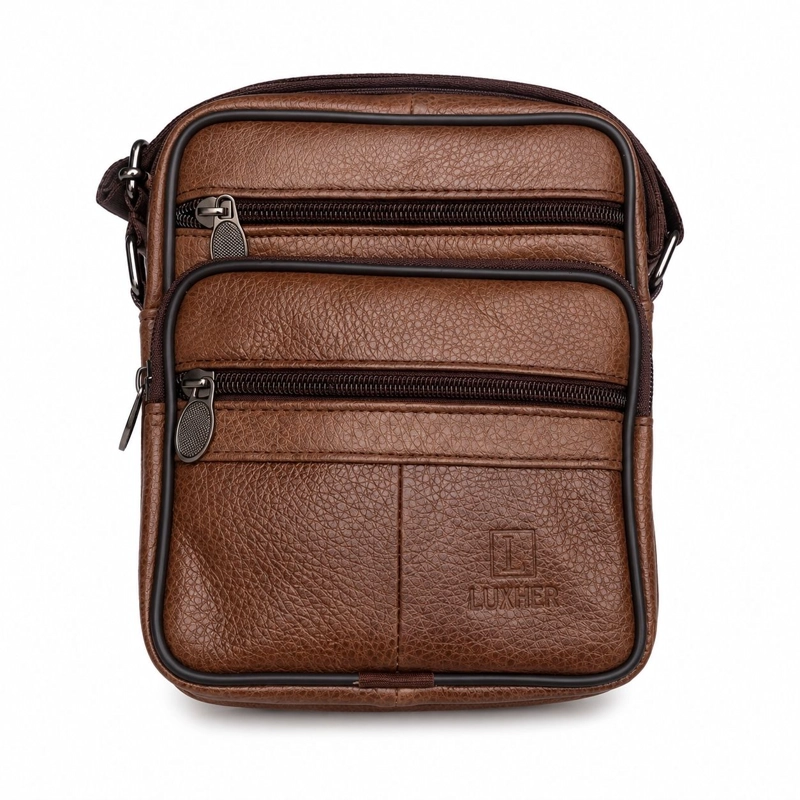 BOLSO BANDOLERA CUERO GENUINO PREMIUM LUXHER MODELO VECTOR - 3