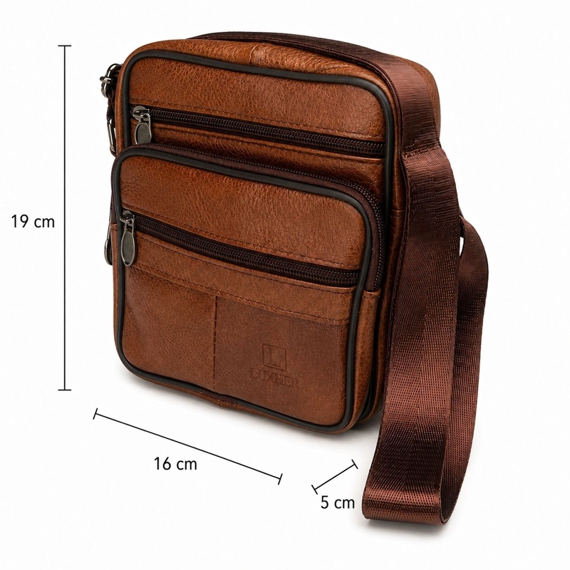 BOLSO BANDOLERA CUERO GENUINO PREMIUM LUXHER MODELO VECTOR - 6
