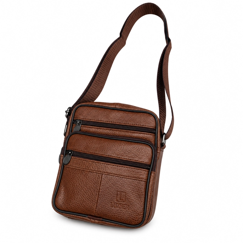 BOLSO BANDOLERA CUERO GENUINO PREMIUM LUXHER MODELO VECTOR - 7
