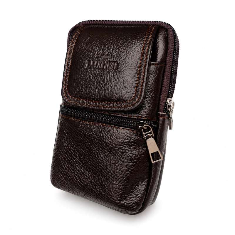 BOLSO RIÑONERA HOMBRE CUERO GENUINO PREMIUM LUXHER SIRIO - 1
