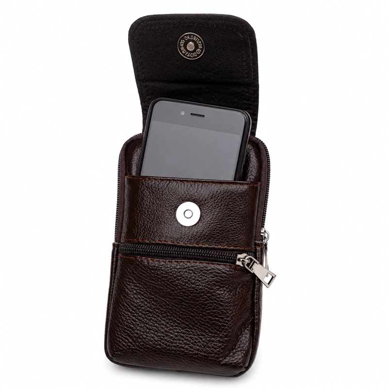 BOLSO RIÑONERA HOMBRE CUERO GENUINO PREMIUM LUXHER SIRIO - 6