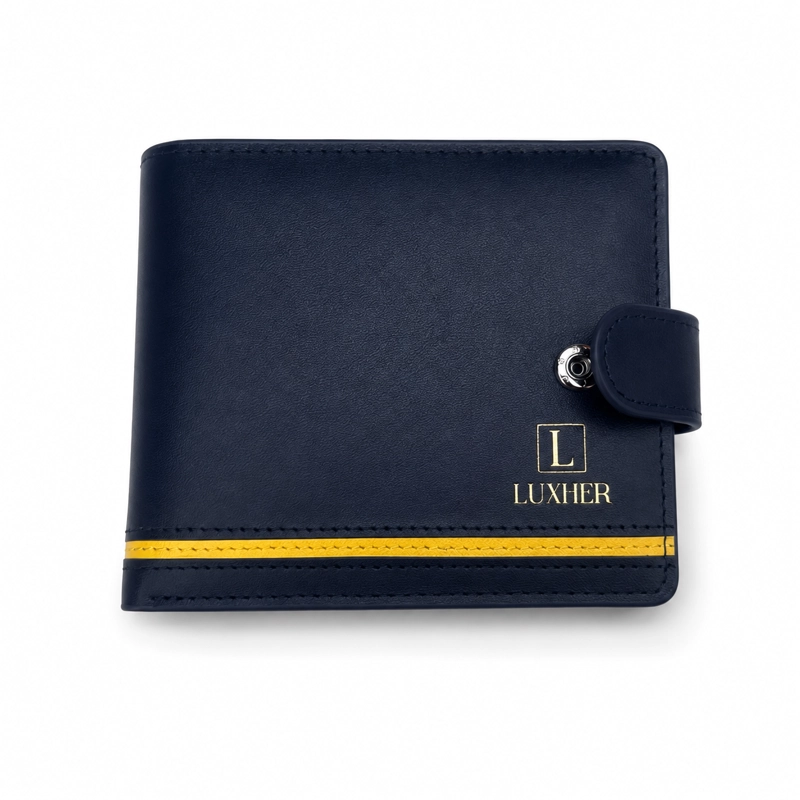 BILLETERA HOMBRE CUERO GENUINO PROTECCION RFID LUXHER AUREO - 7