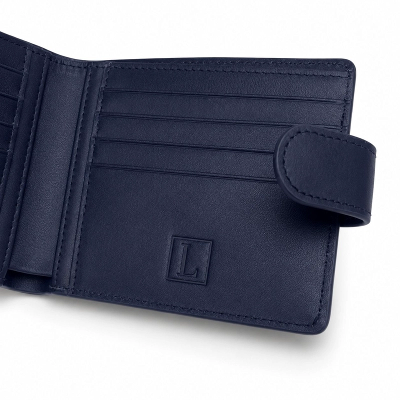 BILLETERA HOMBRE CUERO GENUINO PROTECCION RFID LUXHER AUREO - 8