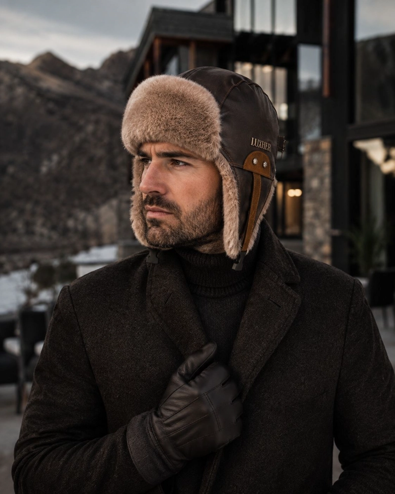GORRO RUSO LUXHER ECO CUERO TE RMICO UNISEX INVIERNO GLACIAL - 2