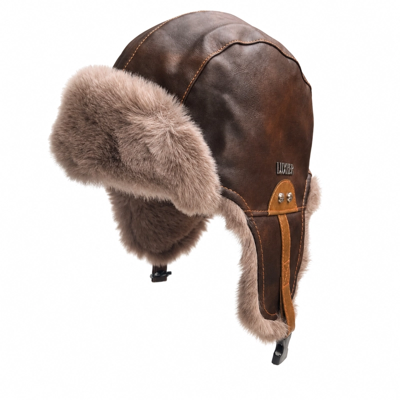 GORRO RUSO LUXHER ECO CUERO TE RMICO UNISEX INVIERNO GLACIAL - 3