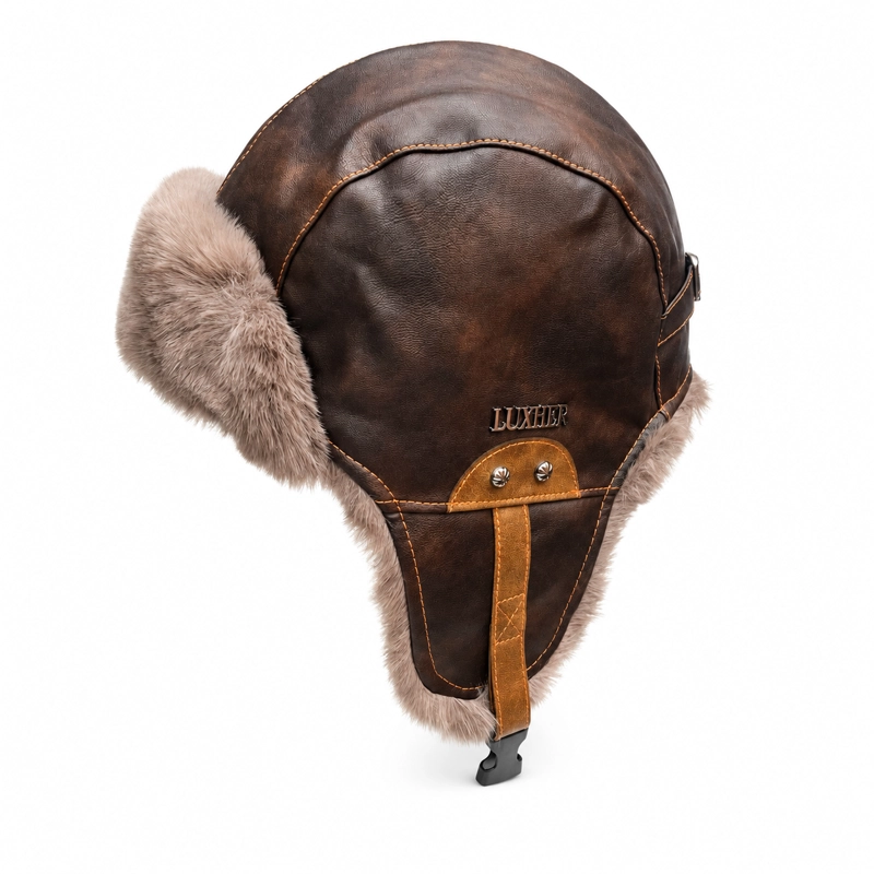 GORRO RUSO LUXHER ECO CUERO TE RMICO UNISEX INVIERNO GLACIAL - 6