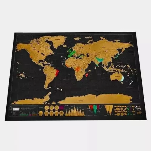 MAPA MUNDI RASPABLE VIAJEROS 42*30 PARA ENMARCAR SCRATCH MAP - 1
