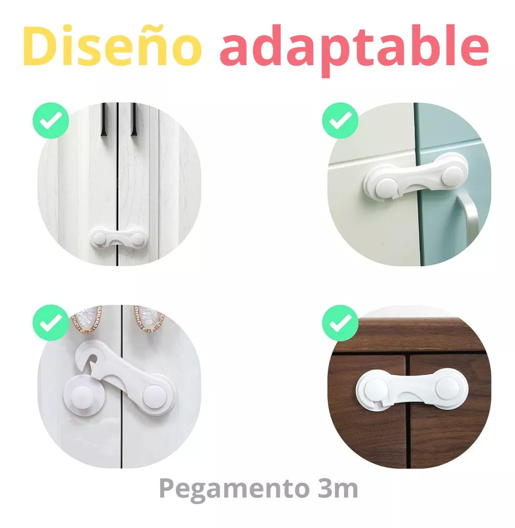 SEGURO PUERTAS NEGRO BEBÉ MULTIUSO 2 UNIDADES - 3
