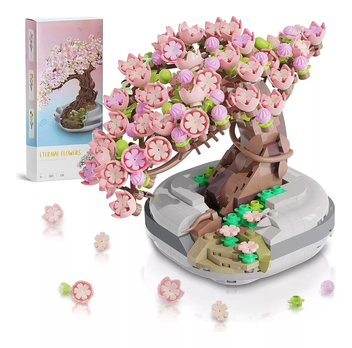 BONSAI DE CEREZOS EN MACETA PARA ARMAR LEGO COMPATIBLE - 1