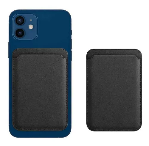 TARJETERO IPHONE 12 MINI PRO MAX MAGNÉTICO COLOR NEGRO - 1