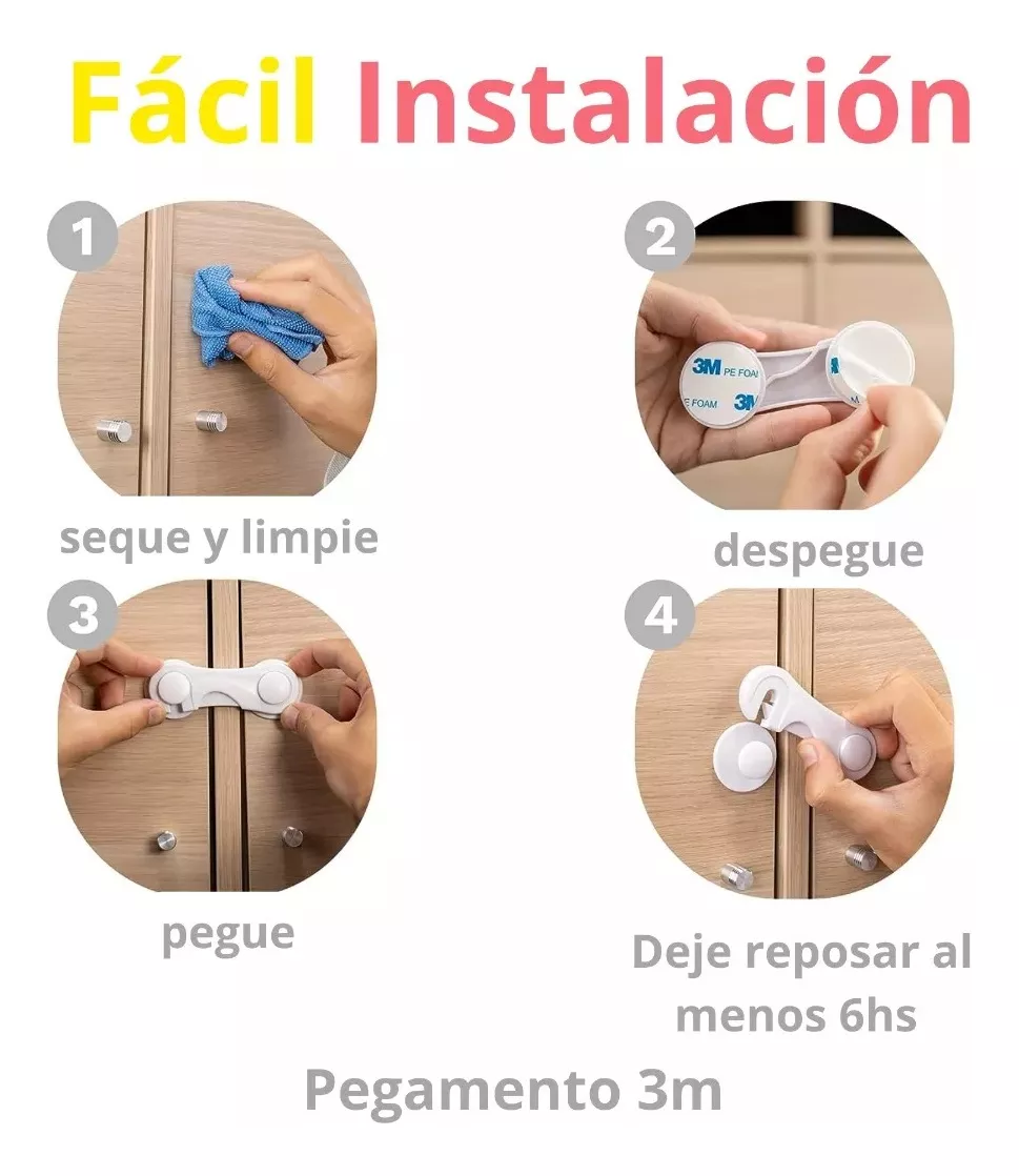 SEGURO PUERTAS BABY DULCCITTO NEGRO BEBÉ MULTIUSO 2 UNIDADES - 3