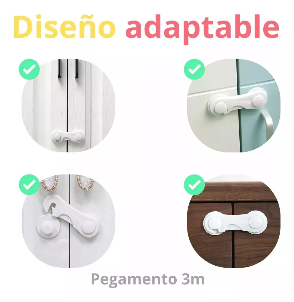 SEGURO PUERTAS BABY DULCCITTO NEGRO BEBÉ MULTIUSO 2 UNIDADES - 4