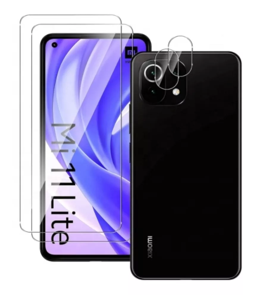 PROTECTOR CÁMARA XIAOMI MI 11 LITE VIDRIO TEMPLADO + PANTALLA 5D - 1