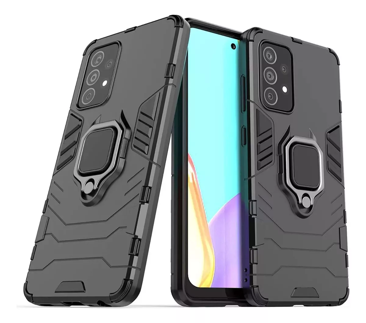 CARCASA SAMSUNG GALAXY A72 ANTISHOCK ARMOR ANILLO NEGRA - 1