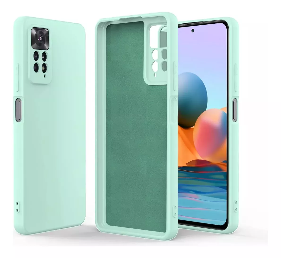 CARCASA XIAOMI REDMI NOTE 11 PRO SILICONA SLIM COLOR MENTA - 1