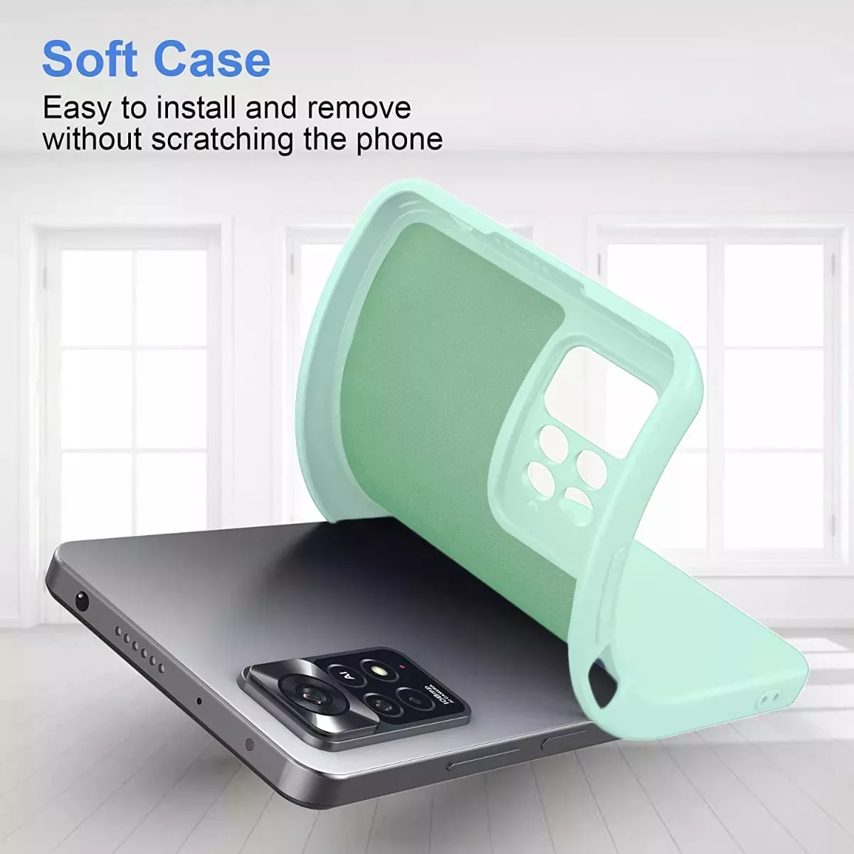 CARCASA XIAOMI REDMI NOTE 11 PRO SILICONA SLIM COLOR MENTA - 2