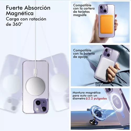 CARCASA IPHONE 13 6.1 14 6.1 FUNDA MAGNÉTICA TRANSPARENTE - 4