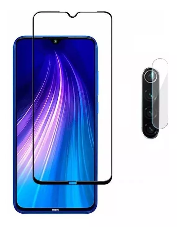 PROTECTOR CÁMARA XIAOMI REDMI NOTE 8 VIDRIO TEMPLADO + PANTALLA 5D - 1
