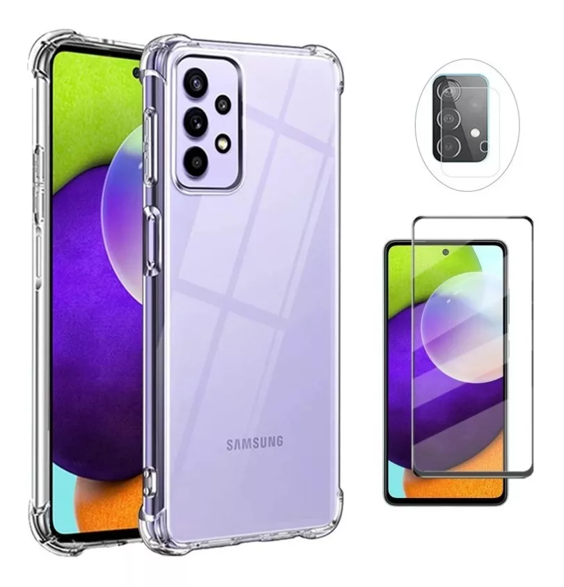GENÉRICO CARCASA SAMSUNG GALAXY A32 SILICONA ANTIGOLPES + VIDRIO + CAM
