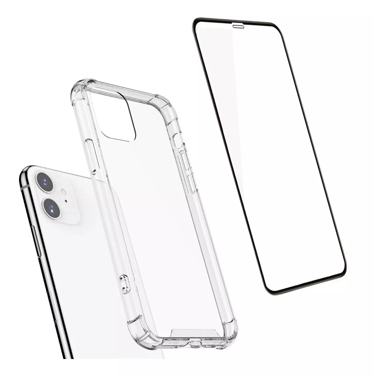 GENÉRICO KIT PROTECTOR IPHONE 11 CARCASA ANTIGOLPES + LÁMINA VIDRIO