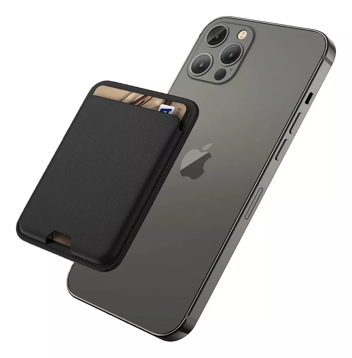 GENÉRICO TARJETERO IPHONE 12 MINI PRO MAX MAGNÉTICO NEGRO