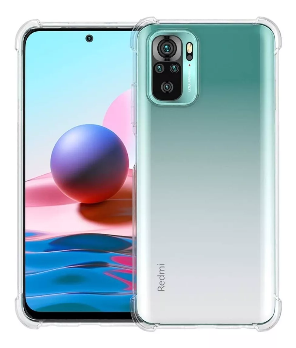 GENÉRICO CARCASA XIAOMI REDMI NOTE 10 + VIDRIO SILICONA ANTIGOLPES