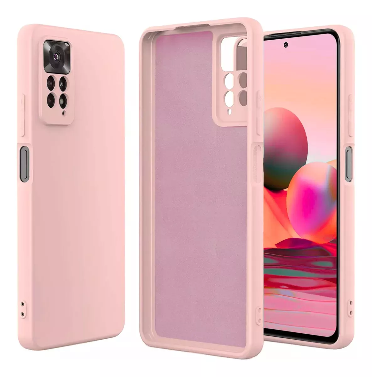 CARCASA XIAOMI REDMI NOTE 11 PRO SILICONA SLIM COLOR ROSA - 1