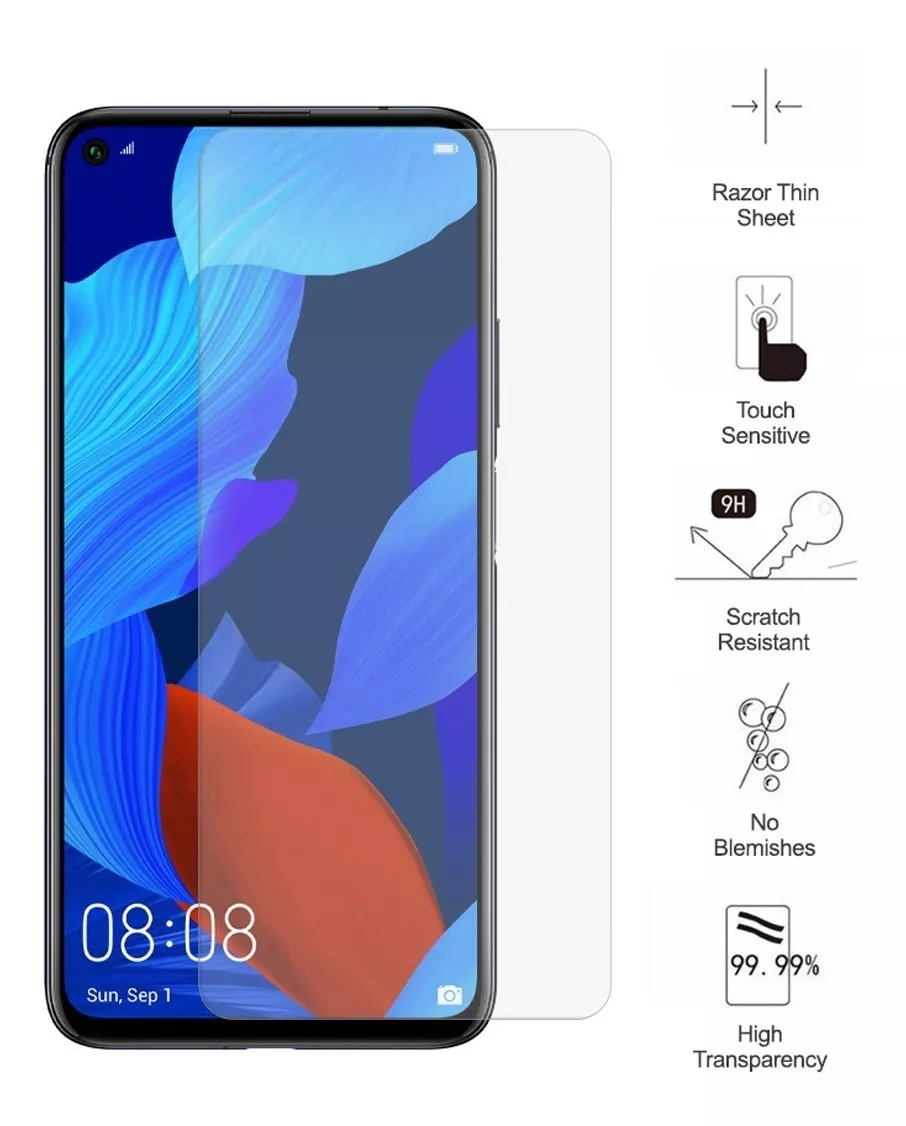 PROTECTOR HUAWEI NOVA 5T MICA VIDRIO TEMPLADO FULL PEGAMENTO 9H - 3