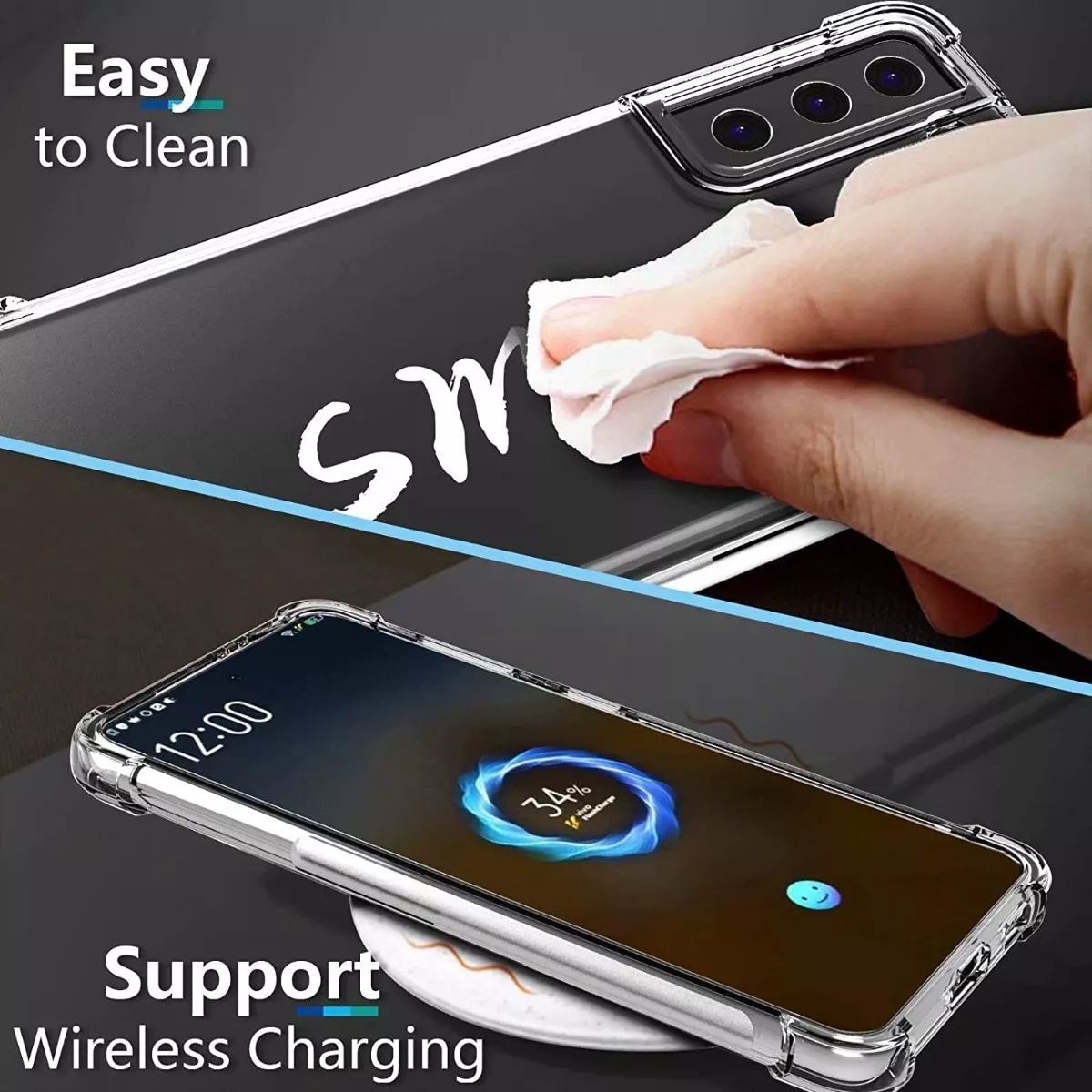 CARCASA SAMSUNG S21 FE SILICONA ANTIGOLPES + VIDRIO - 2