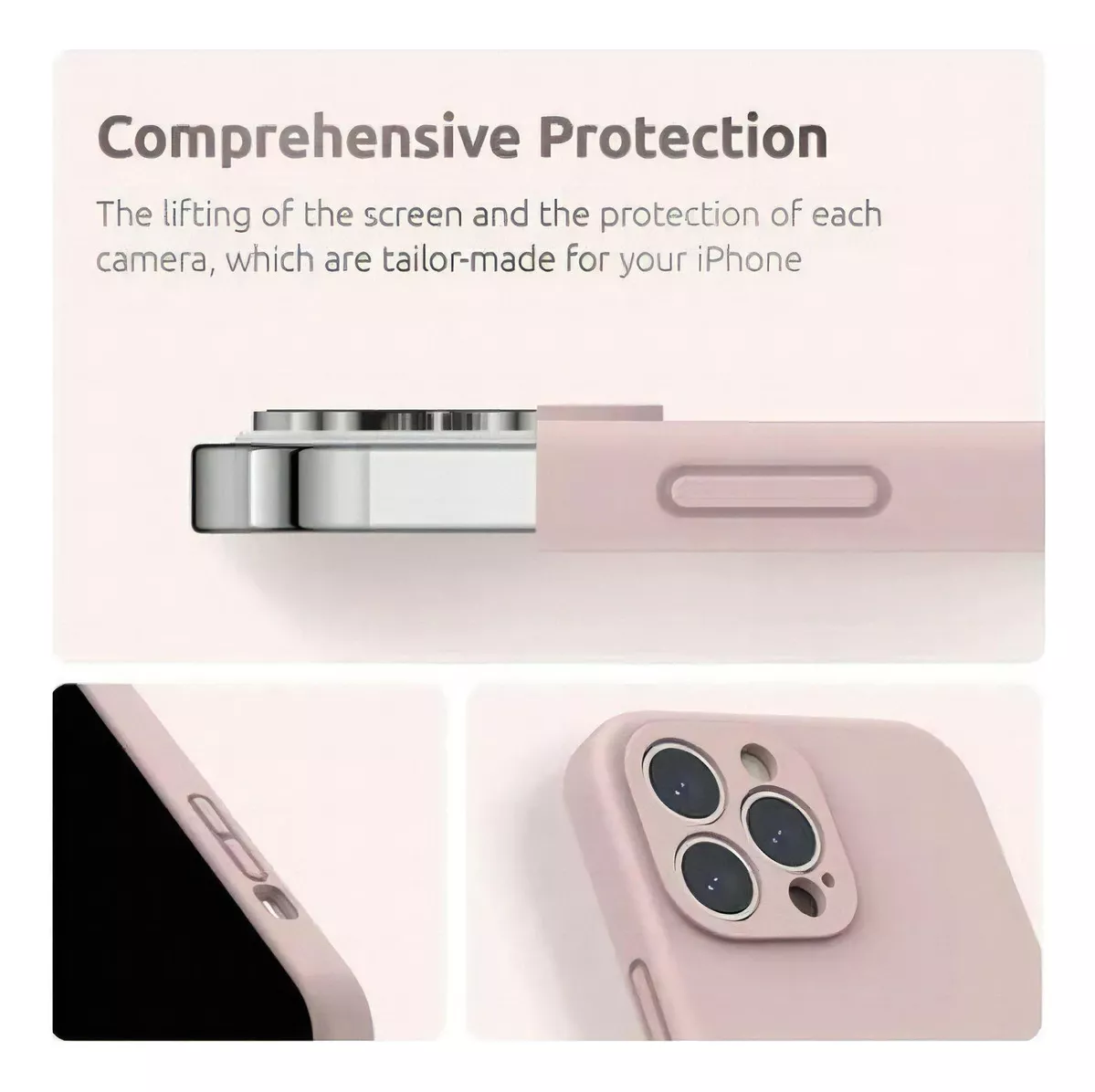 CARCASA IPHONE 12 PRO MODELOS IPHONE SILICONA COLOR ROSA ARENA 3 CÁMARAS - 3